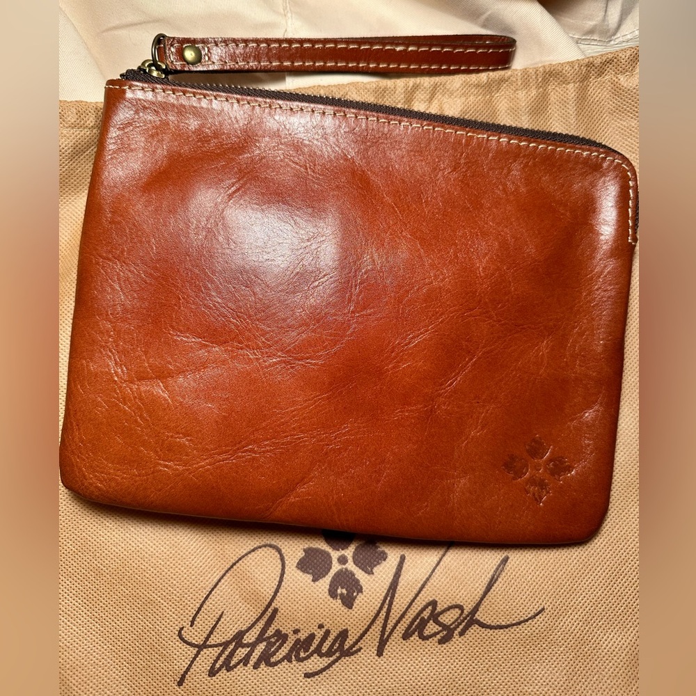 Patricia Nash - brown leather clutch - NWOT